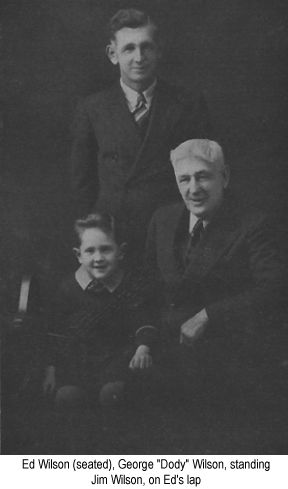 Black and white  photograph of Ed Wilson, George 'Dody' Wilson and Jim Wilson