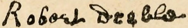 Robert Deeble's signature