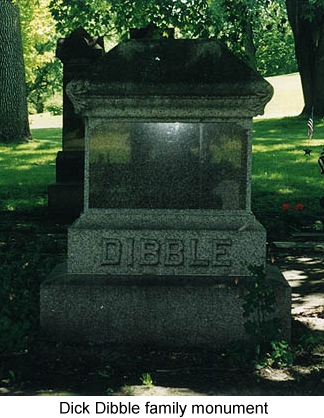 Color photo of Dick Dibble's family cemetery monument