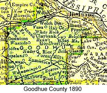 IMAGE/PHOTO: Goodhue County, Minnesota Map: 1890 atlas map of Goodhue County, MN